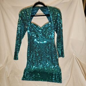 Nite Nite Teal Sequin Dress